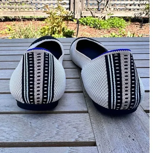 Rothys Tuxedo The Square Slip On Ballet Flat Shoes Size 9.5 / Excellent - Picture 14 of 14